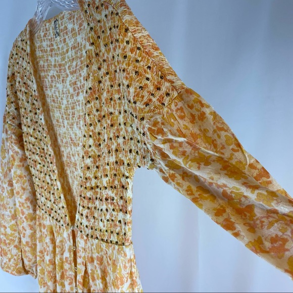 Free People | Intimately Free Kadence Duster | Robe | Beaded Smocked size Small - Picture 6 of 9